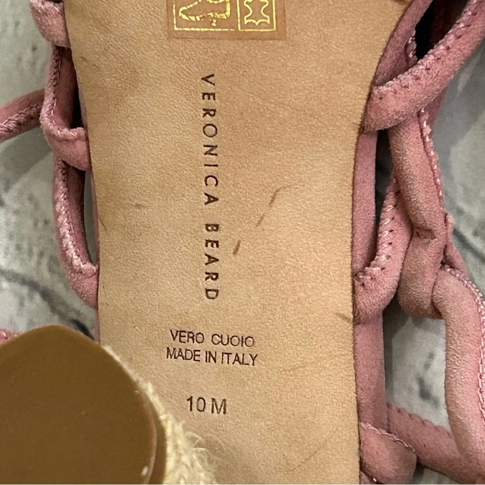 Veronica Beard Dusty Pink Suede Jute Heel Shoes